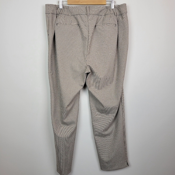 Talbots High Waist Hampshire Ankle Pant Size 18W Tan Houndstooth Check Straight - Picture 5 of 12